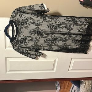 Zara Dress -lace over cotton tshirt dress